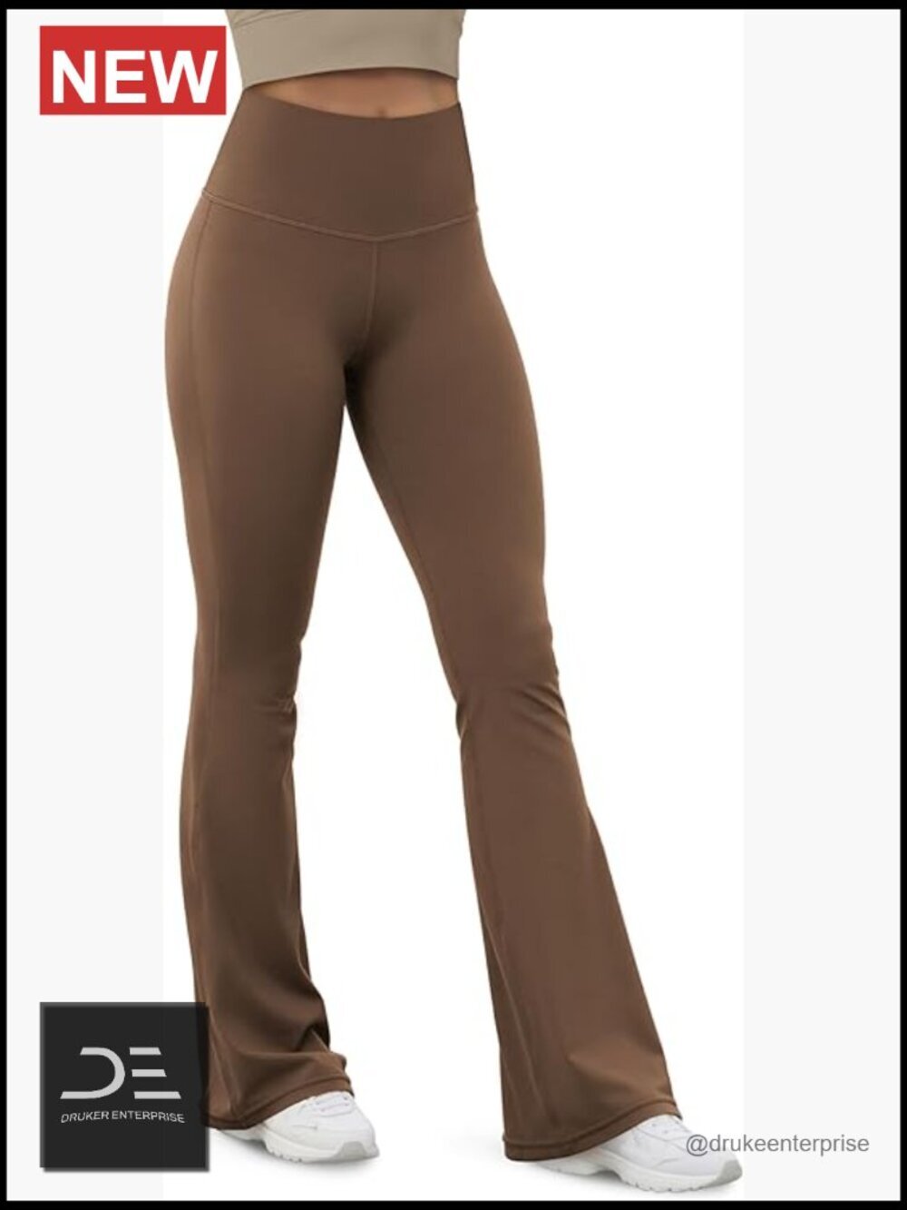 High Waist Tummy Control Flared Yoga Pants with Inner Pocket